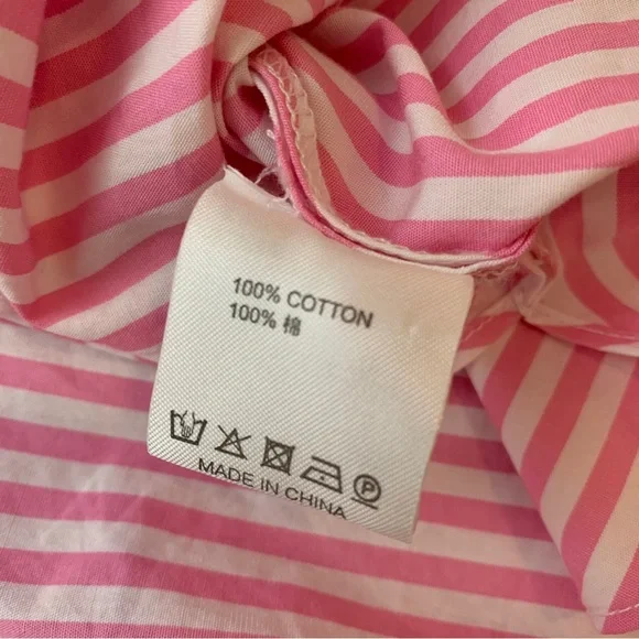✨5 FOR $25✨  YS Milano pink white stripe button down shirt - Picture 7 of 8